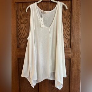 Three Bird Nest White Flowy Tank Top